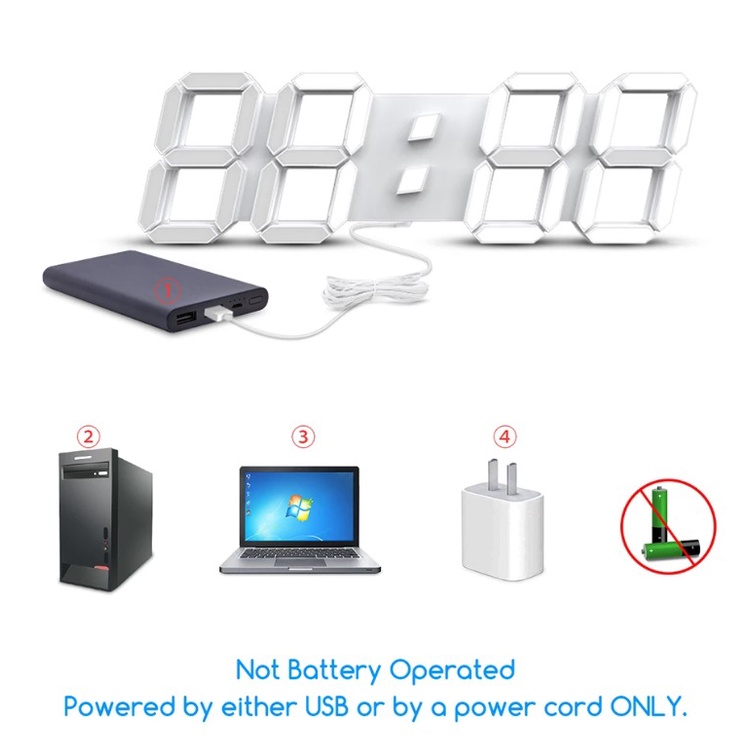 JAM DINDING DIGITAL LED/JAM MEJA-ALARM-SUHU/JAM 3D BESAR MODERN