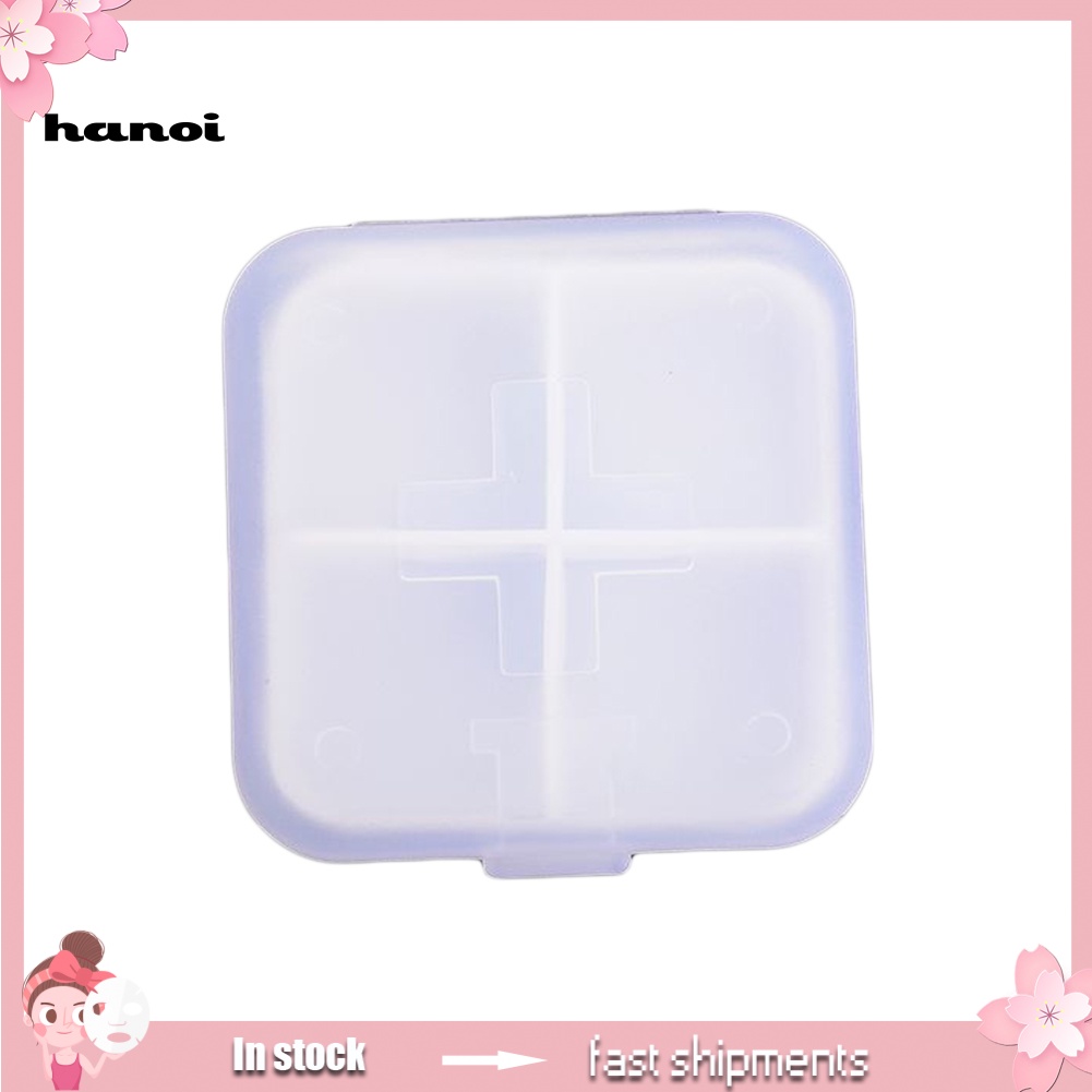 Han _ Kotak Penyimpanan Pil 4kisi Portable Travel Case Container Mini Medicine Organizer
