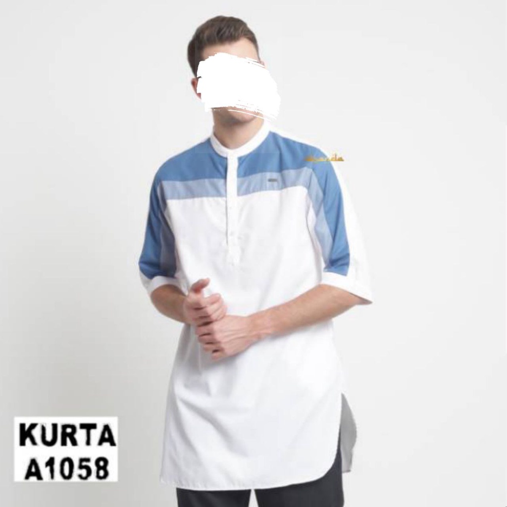 DOANDA KURTA  PUTIH LENGAN PENDEK A1058
