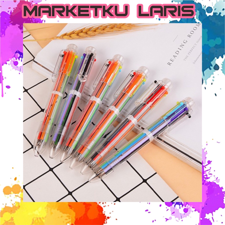 

MKL - Pulpen 6 Warna Transparan Pena Ballpont Pen Six-in-One Color S048