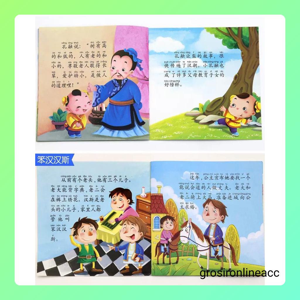 J Story Book kids Anak Belajar English Mandarin Scan QR Code Bilingual cover warna buku