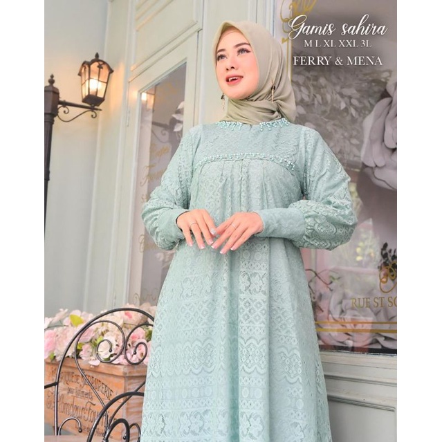 Permata Olshop / Gamis Brukat Sahira FM / Gamis Kebaya / Kebaya Gamis Jumbo Ld 130 / Gamis Pesta Mewah / Gamis Brukat Payet / Kebaya Gamis Busui Jumbo / Kebaya Busui