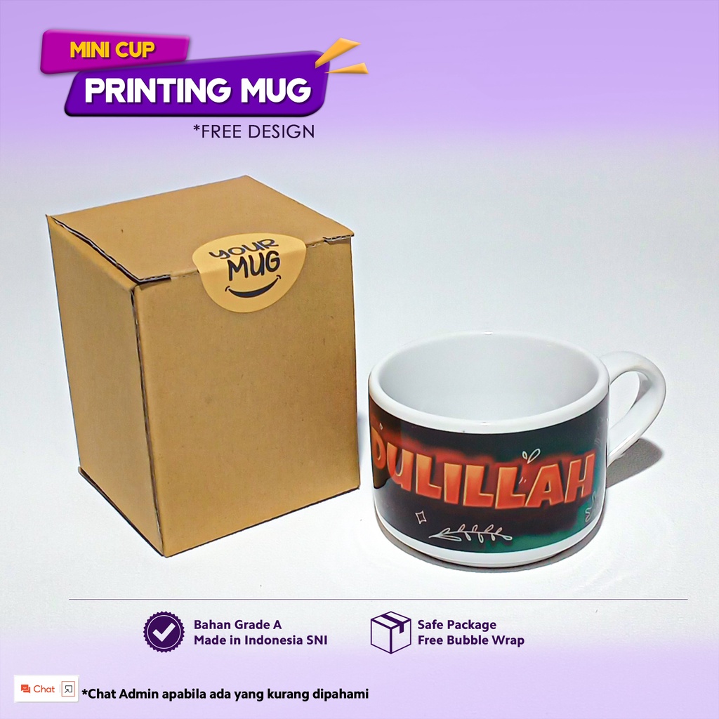 Jual Mini Mug Cup Custom Design/ Cetak Design Custom/ Mug Wisuda/ Kado