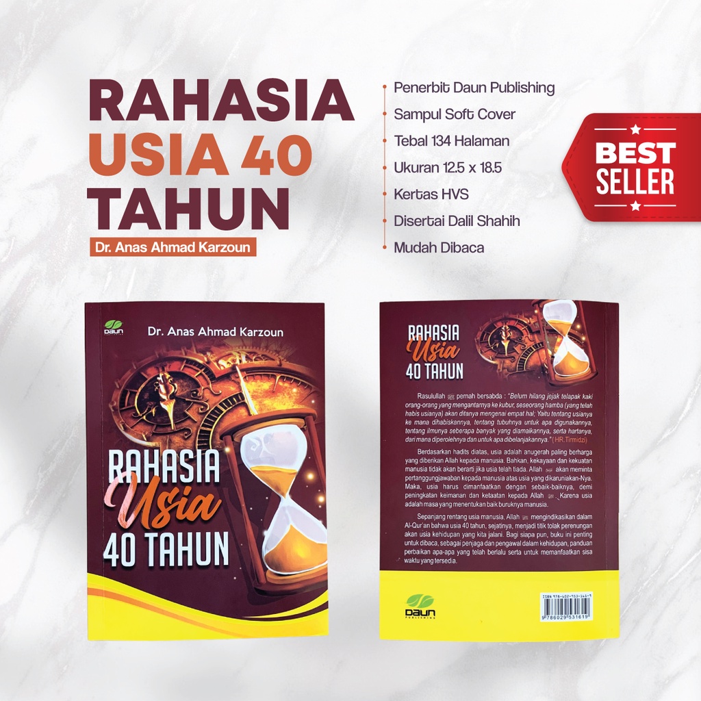 Paket Buku Jalan Menuju Hidayah - Rahasia Usia 40 Tahun - Taubat Dari Dosa Tersembunyi - 3 buku Promo Best Seller - Daun Publishing