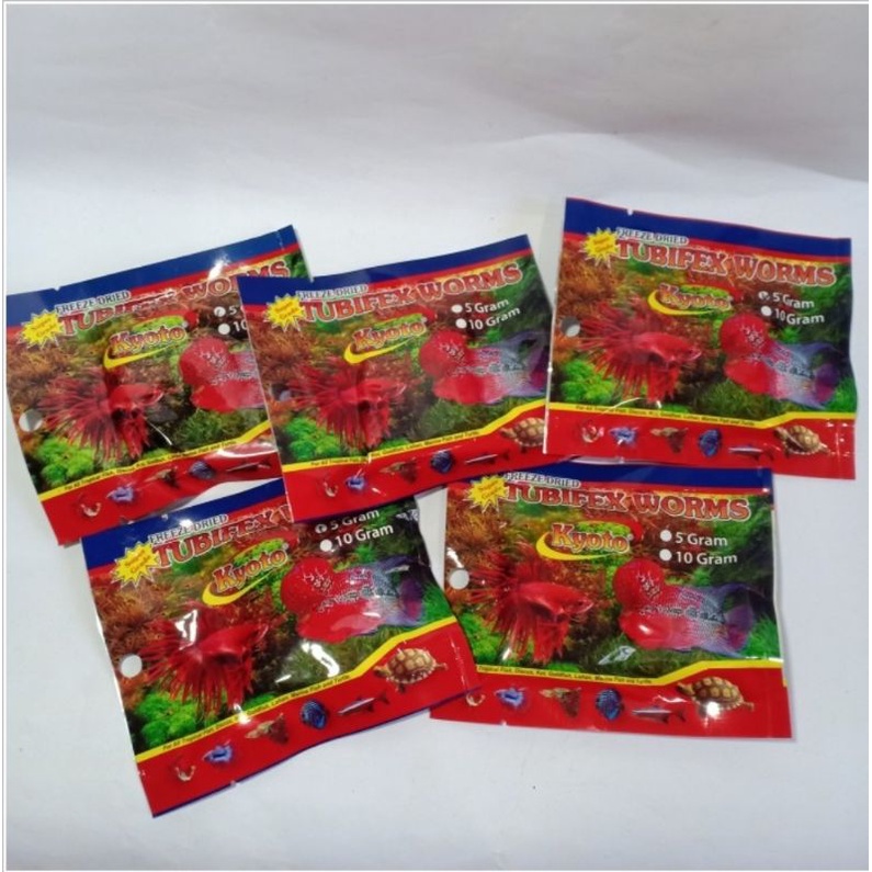 Makanan Cupang Kyoto Tubifex Worms/ Makanan Cupang Cacing beku