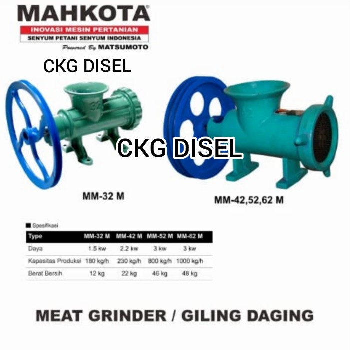 Gilingan Penggiling Daging Mahkota (Mm-32M) Mm-32 M Berkulitas