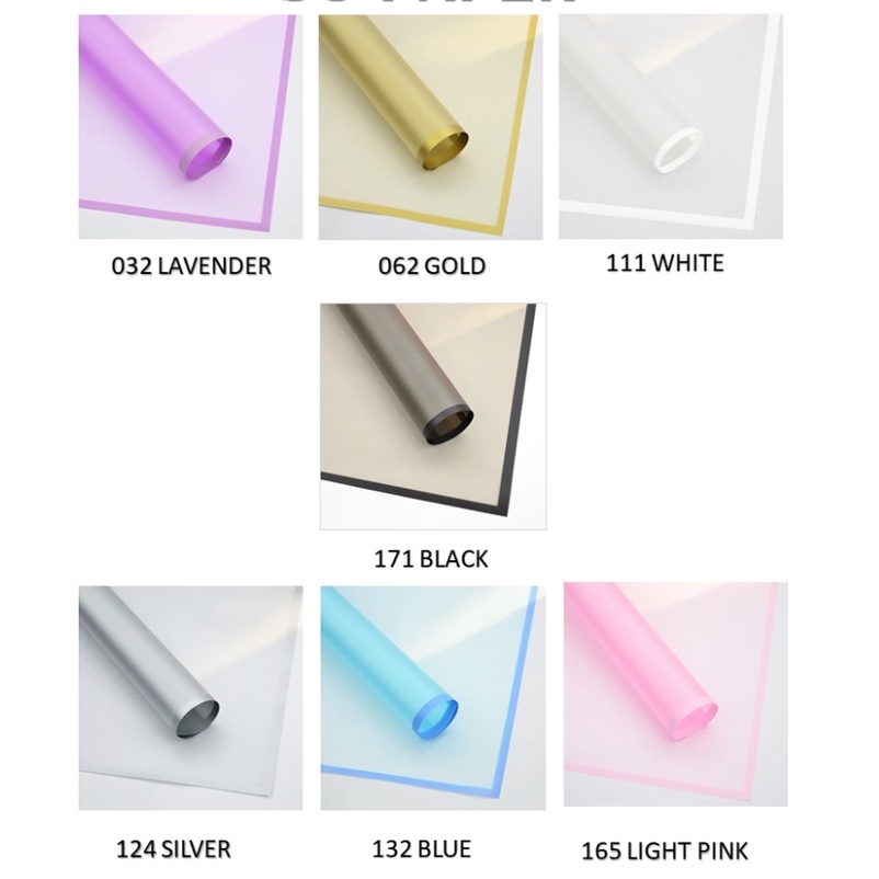 

[5 LEMBAR] Flower Wrapping Paper Translusen List Kertas Buket Bunga Korea Cellophane