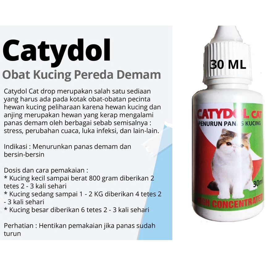 Catydol Drop 30ml Obat Penurun Panas Kucing Cat Kitten