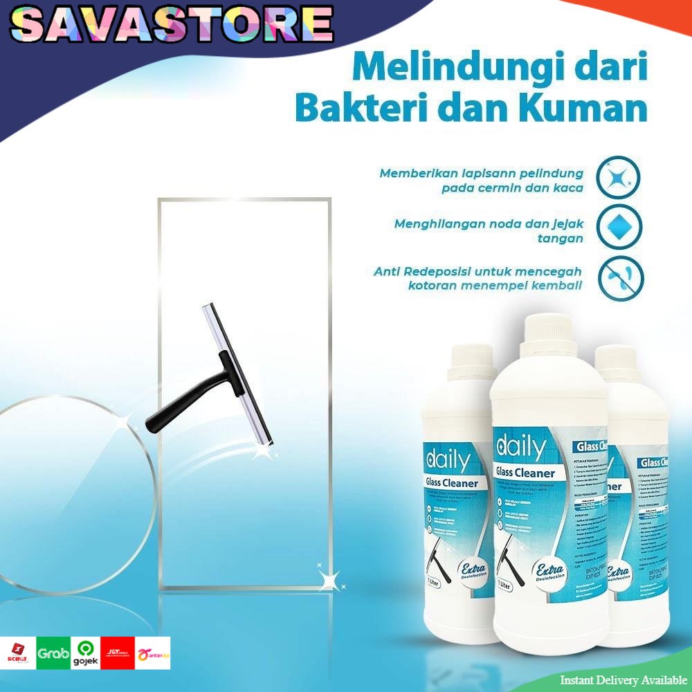 PEMBERSIH KACA GLASS CLEANER 1L ANTI REDEPOSISI DAILY 1 LITER