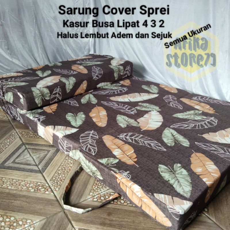 Sprei Sarung Cover Kasur Busa Lipat 4 3 2 Ukuran 200x160x20 200x160x15 200x160x10 200x160x5