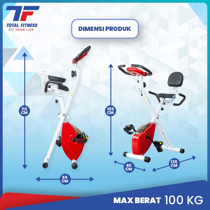 TOTAL FITNESS Sepeda Statis Magnetik Xbike Alat Fitness Indoor TL 920