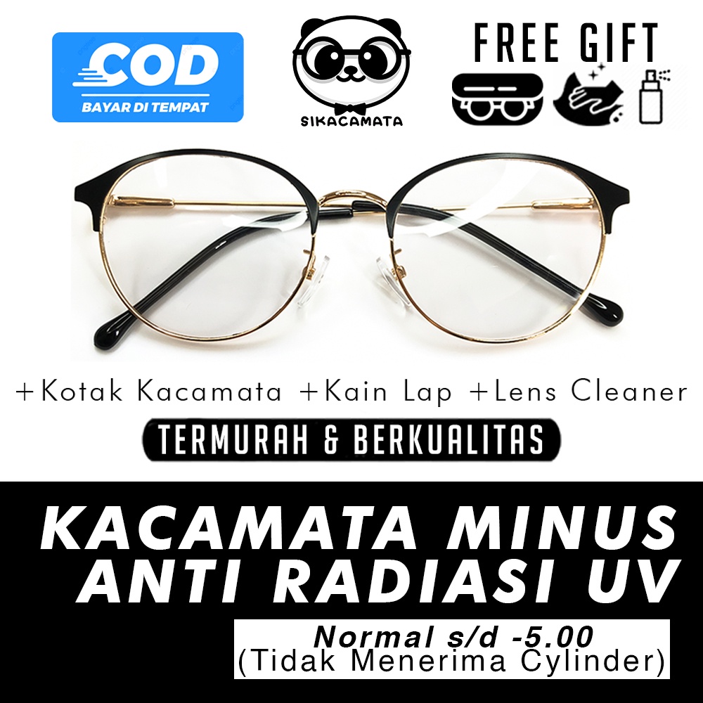 Kacamata MINUS 9010 ori ANTI RADIASI UV Hp, Laptop, Gadget  Normal s/d -5.00 Blue Light Blocking Korea Fashion Oval pria &amp; wanita