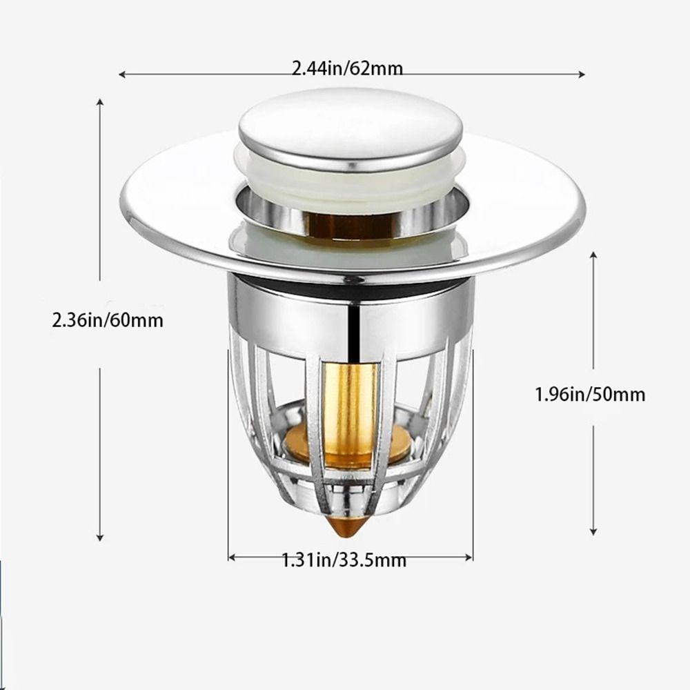 [Elegan] Saringan Wastafel Nyaman 1Pcs Tekan Bounce Baskom Hardware Tahan Air Dapur Kamar Mandi Penangkap Rambut