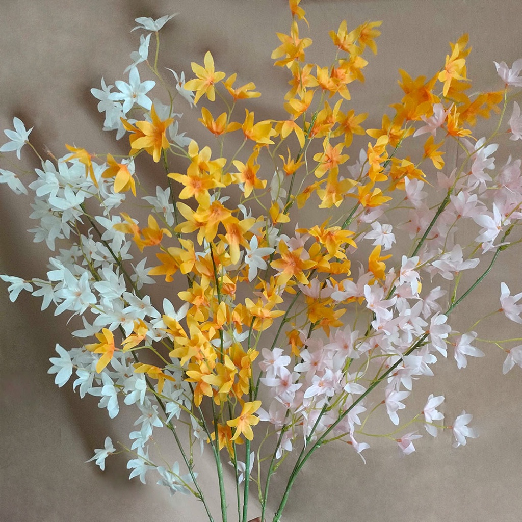 Artificial Flower Jumbo Oncidium Bunga Palsu Plastik Dekorasi Hias Buket Bunga Pesta