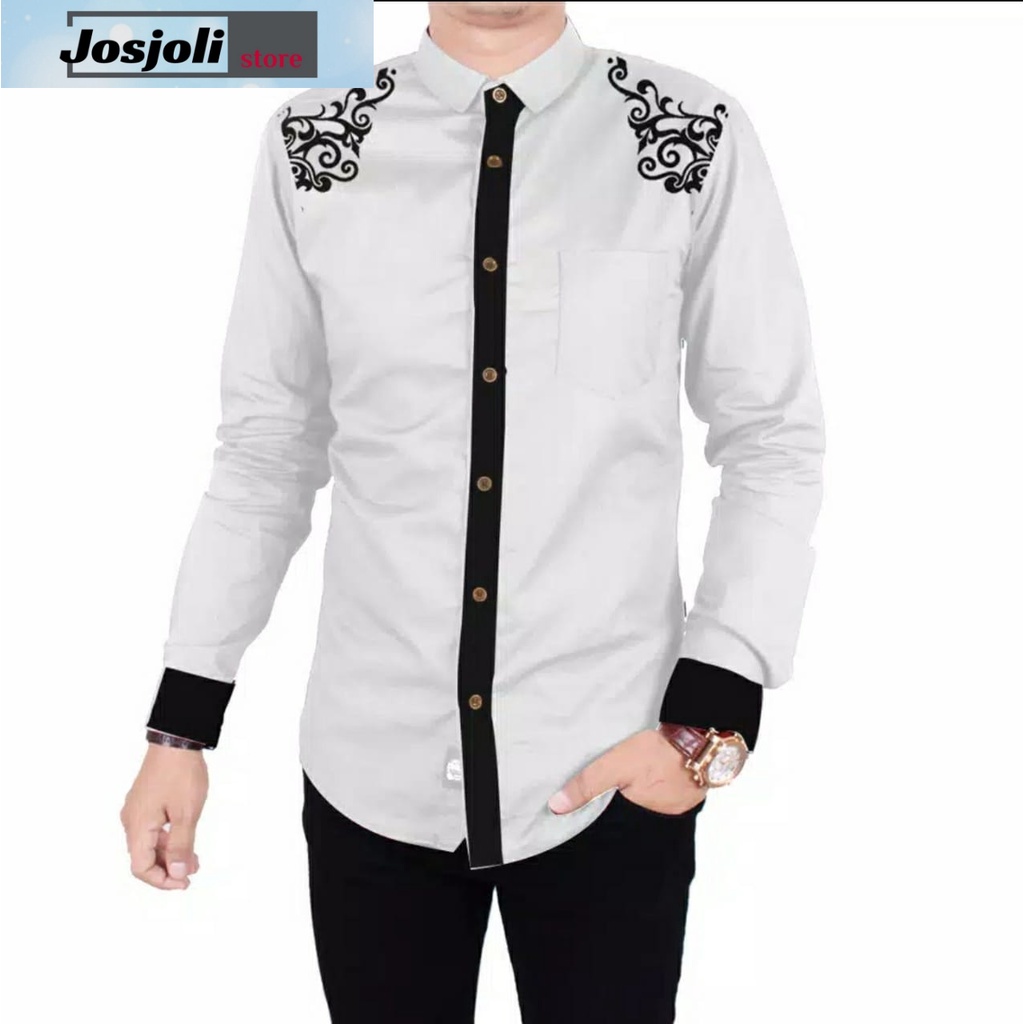 JOSJOLI_STORE/Kemeja JONY Strech/Kemeja Pria Dewasa Lengan Panjang/Size L,XL,XXL