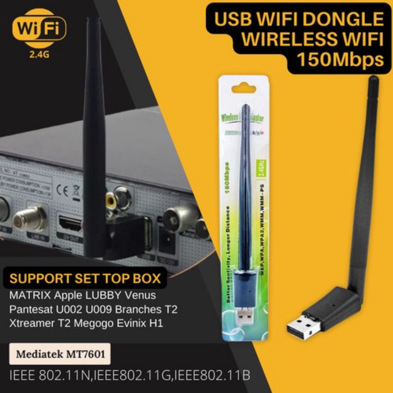 Wifi Dongle MT 7601 Stb Receiver Wireless Adapter Set box Tv