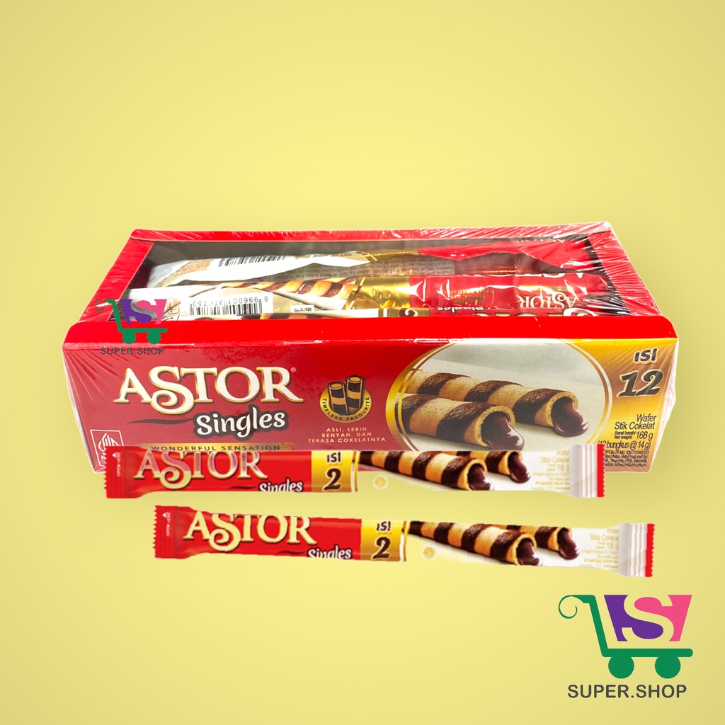 Astor Wafer Stick Cokelat Roll Singles ( isi 12 pcs )