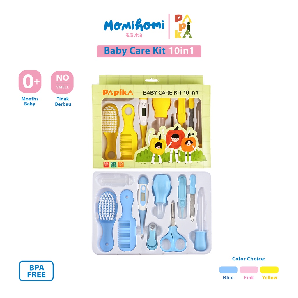 Papika Baby Care Kit Set 10 in 1 Set Perlengkapan / Peralatan / Alat Perawatan Bayi Baby Kit Care Set 10in1 Sisir Baby Gift Gunting Kuku Pemotong Kuku Baby Nail Bayi Kado Lahiran Grooming Baby Health Care Thermometer