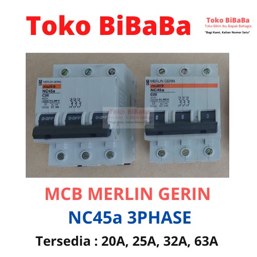 Gamn Mcb Merlin Gerin Nc45A 3 Phase / Fase 20A 25A 32A 63A