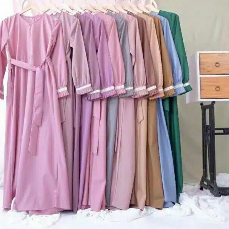 BEST SELLER T912 gamis toyobo fodu lengan renda busui part 2 ☮