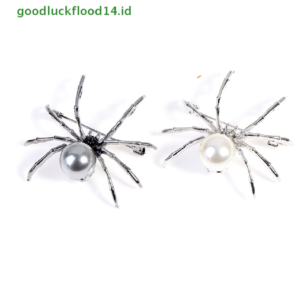 [GOOGFOUR] 1pc Spider Mutiara Bros Korsase Perempuan Hadiah Aksesoris Pria Fashion Perhiasan [TOP]