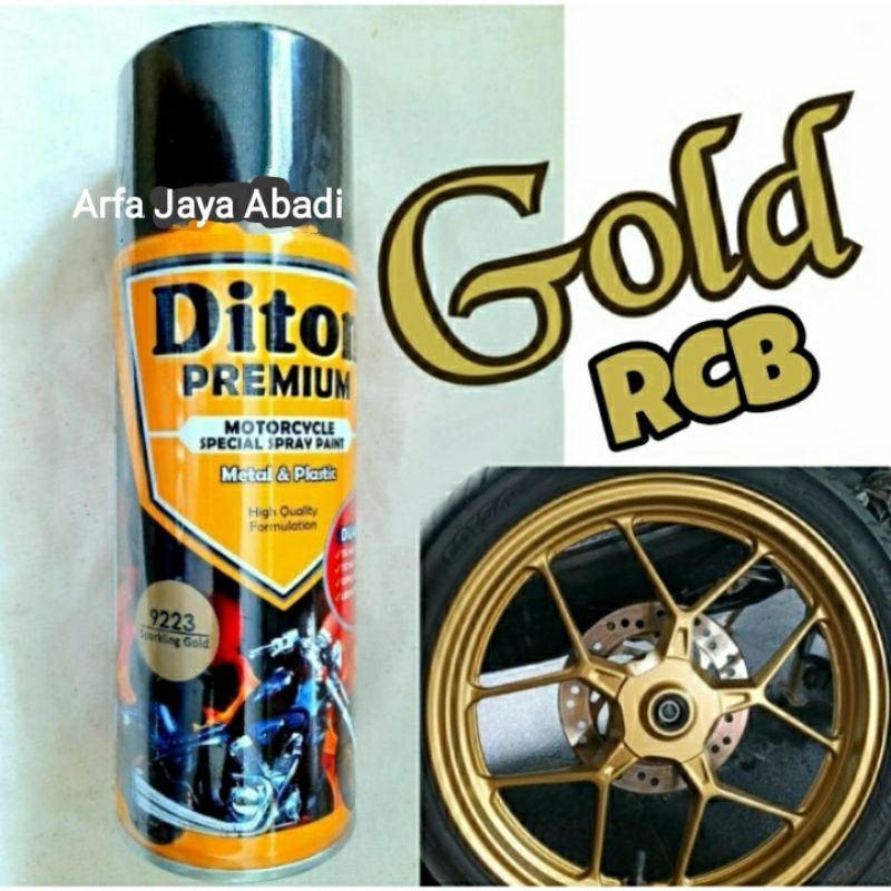 Pilok Pilox 9223 DITON Premium Sparkling Gold Emas RCB Cat Otomotif Velg Mobil Sepeda Motor