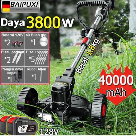 TERBARU Mesin Potong Rumput Jerman Baipuxi 3800W 1800mAh 10 Baterai