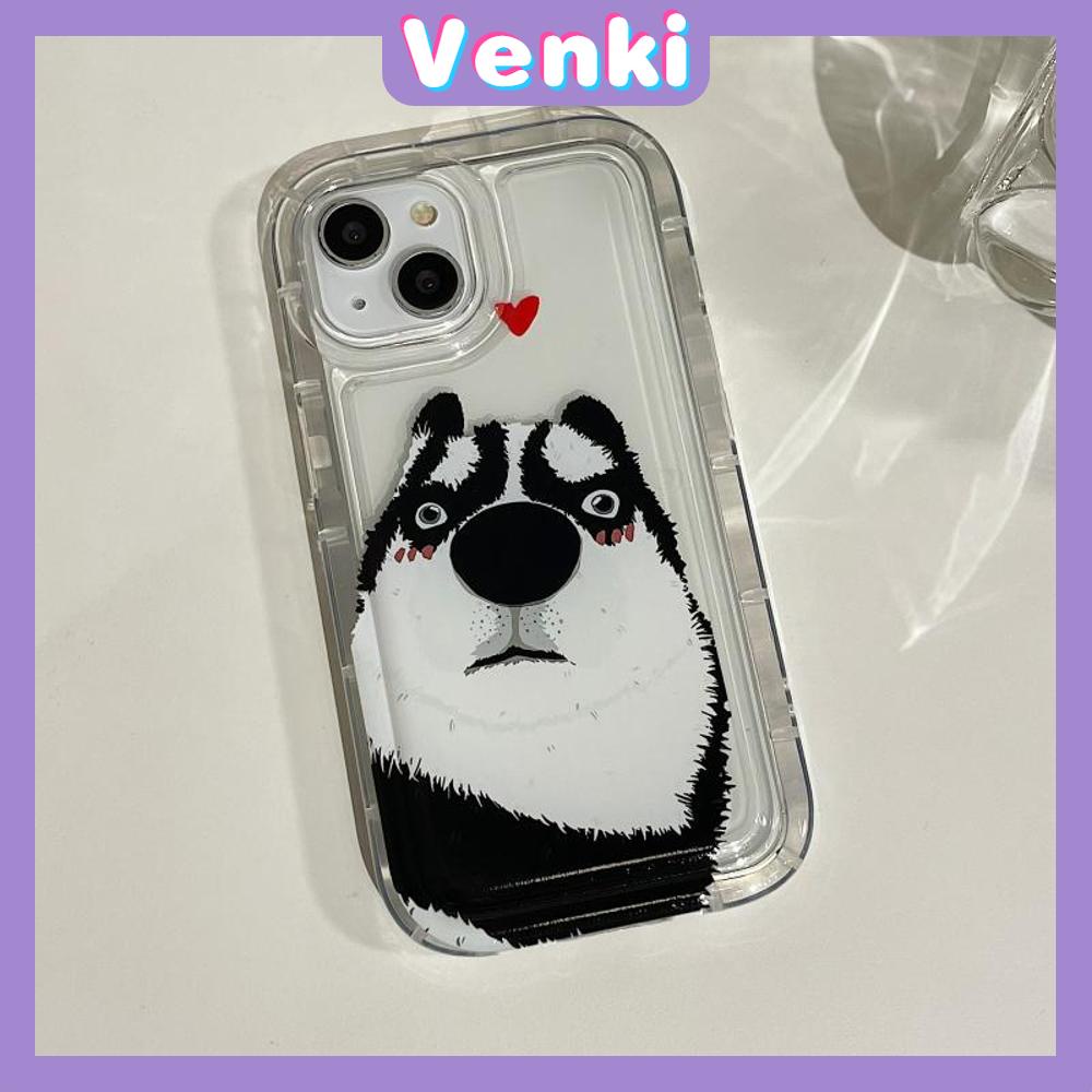 Case For iPhone 14 Pro Max TPU Soft Jelly Airbag Clear Case Cute Husky Camera Protection Shockproof For iPhone 14 13 12 11 Plus Pro Max 7 Plus X XR