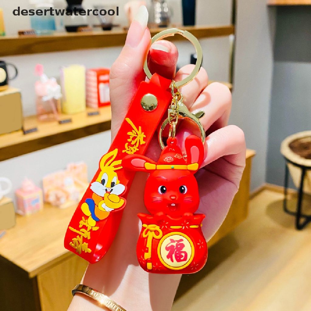 Deid Gantungan Kunci Tahun Baru2023Kunci Kelinci Lucu Bunny Hanging Aksesoris Dekorasi Zodiak Cina Hewan Key Chain Martijn