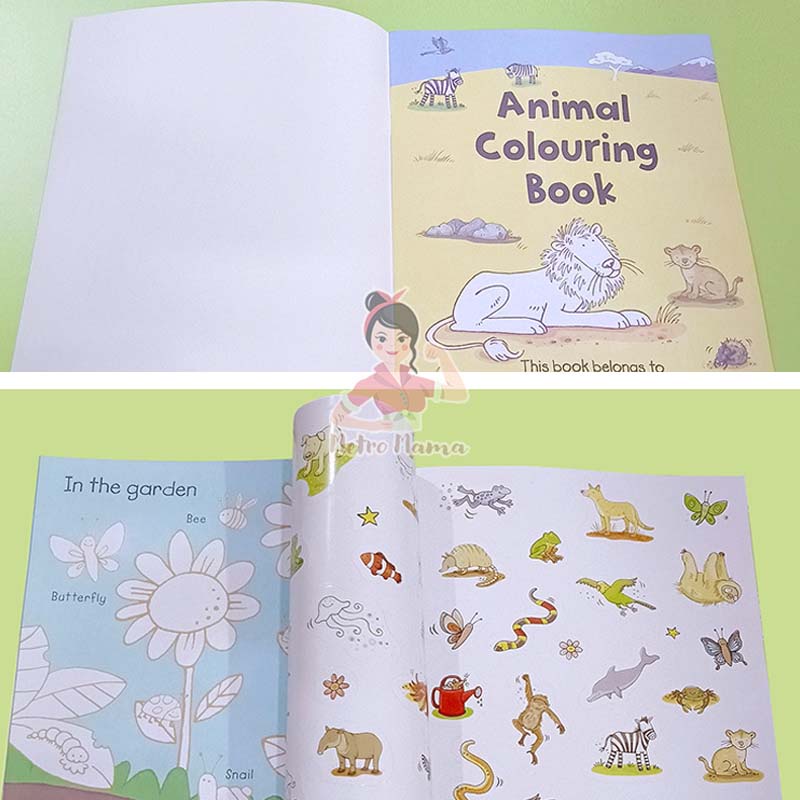 Buku Mewarnai Anak Usborne First Colouring Books with Stickers