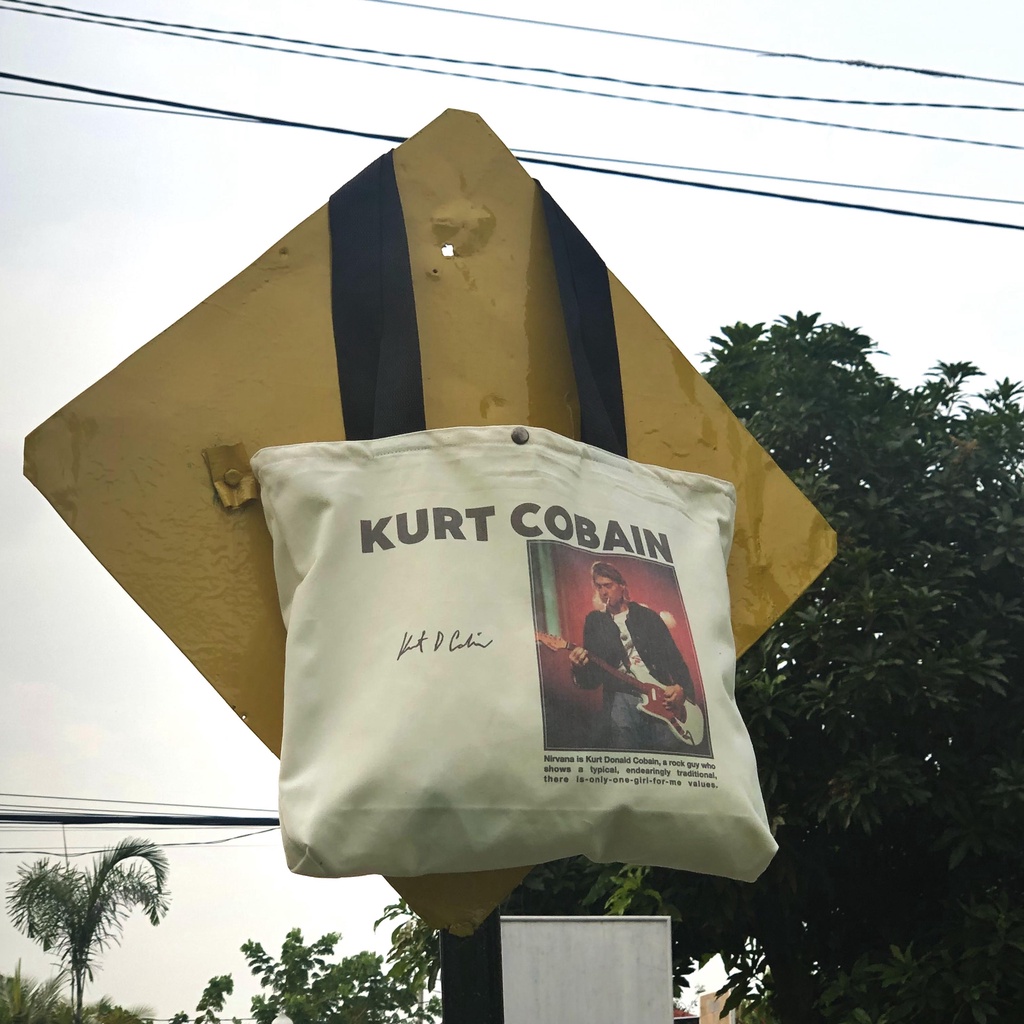 Tas Tote Bag - Alienattack Kurt Cobain