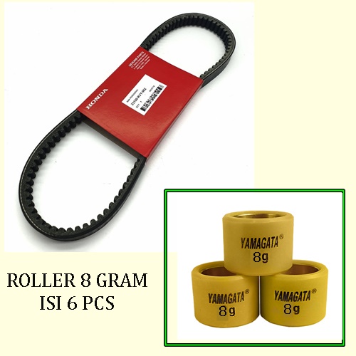 Vanbelt Only V-belt Vbelt Motor Penggerak Roda Honda Beat Karbu 110 Scoopy Spacy Old Lama KVY + Roller yamagata 7 gram sd 10