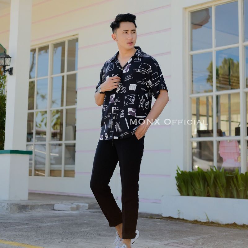 Kemeja Motif lengan pendek pria. kemeja surfing Rayon