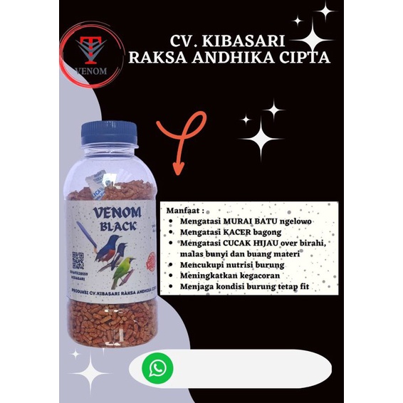 Venom black cv kibasari pur burung kicau voer penom kibas sari hitam