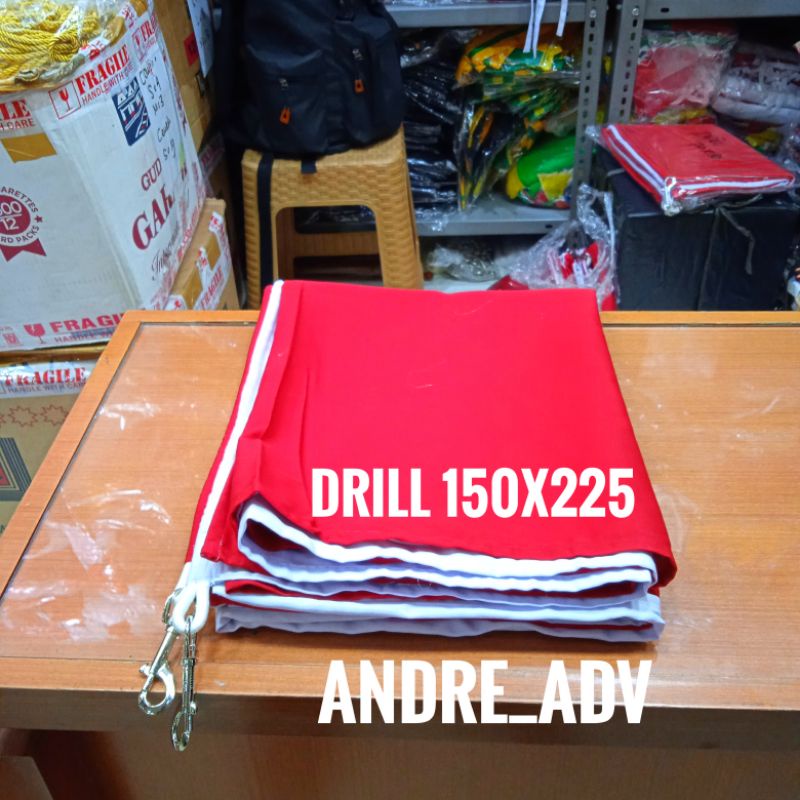 

bendera merah putih bahan drill tebal uk. 150 x 225 ready