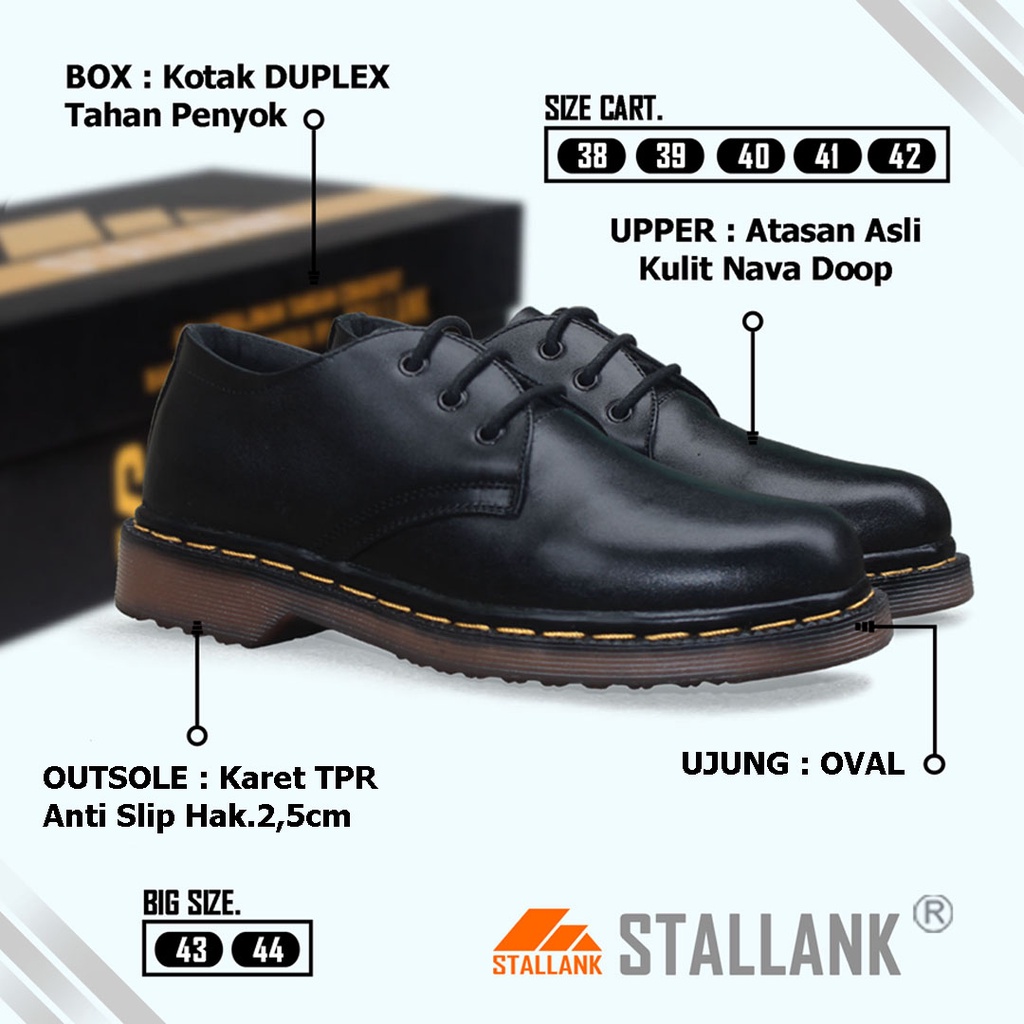 STALLANK || Sepatu Oxpord Pria Asli Kulit