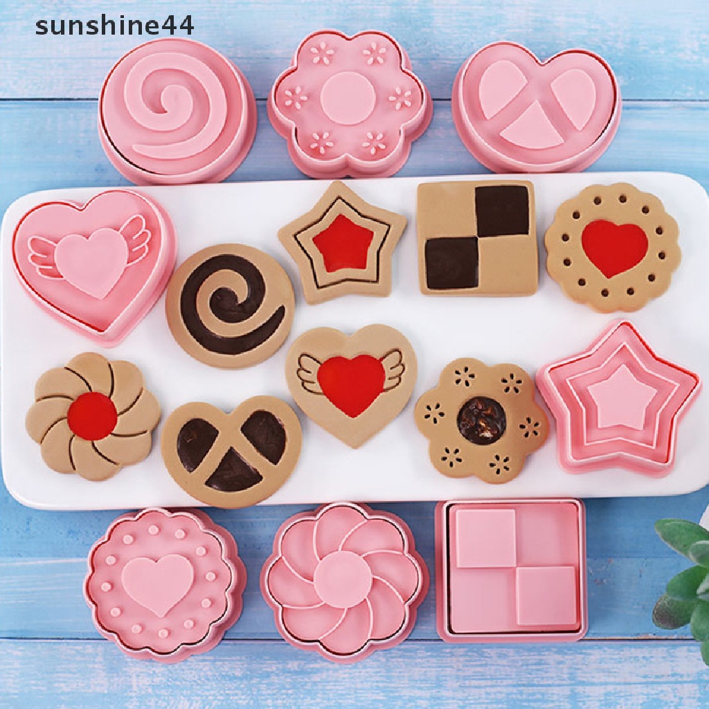 Sunshine 8pcs/Set DIY Kue Decorag Tools Kartun Biskuit Cetakan Cookie Cutters Set.