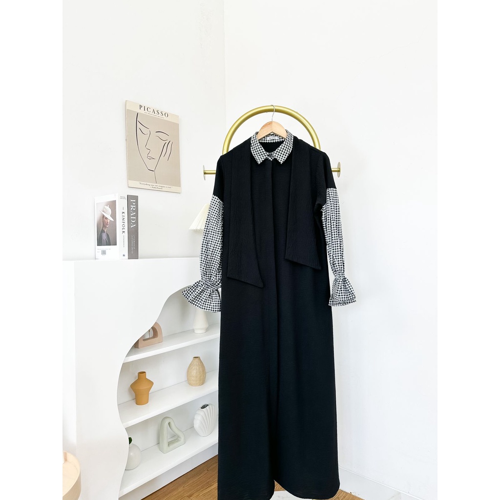 CASSY MONO GINGHAM BY LOCANA / Azkia Mono Plaid / Zakia Dress / ASKIA ABAYA / Azkia Dress / Zakiya D