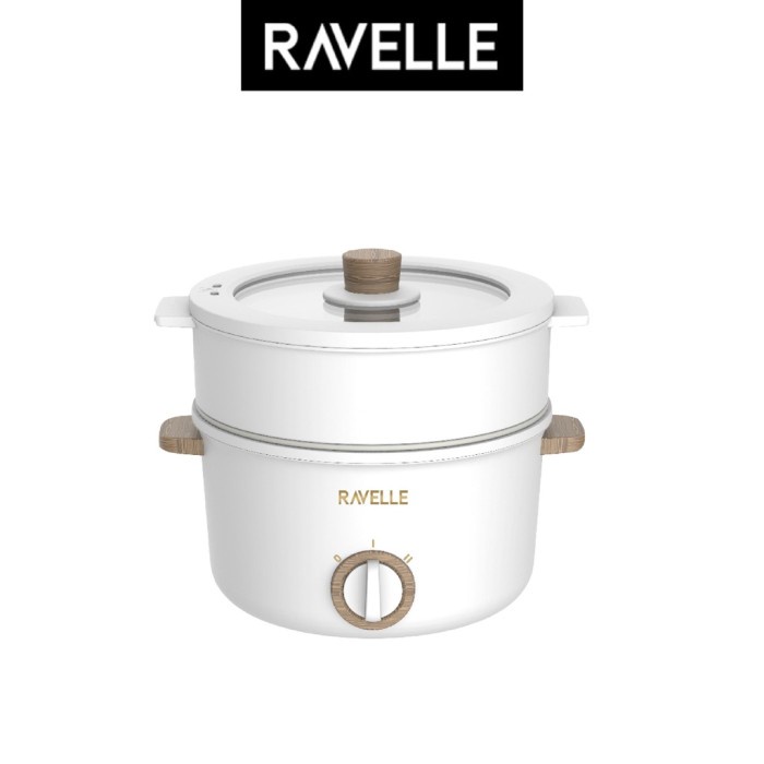 Ravelle Multicooker 1,5L Panci Steamer Kukusan Listrik Multifungsi