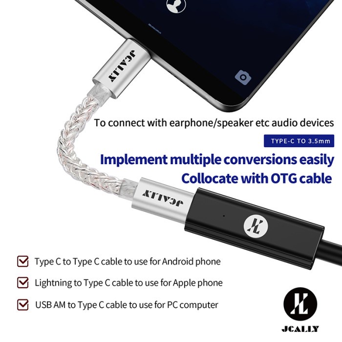 JCALLY AP7 Hires Portable DAC Amplifier AK4377ECB Type C / Lightning / USB DAC Converter
