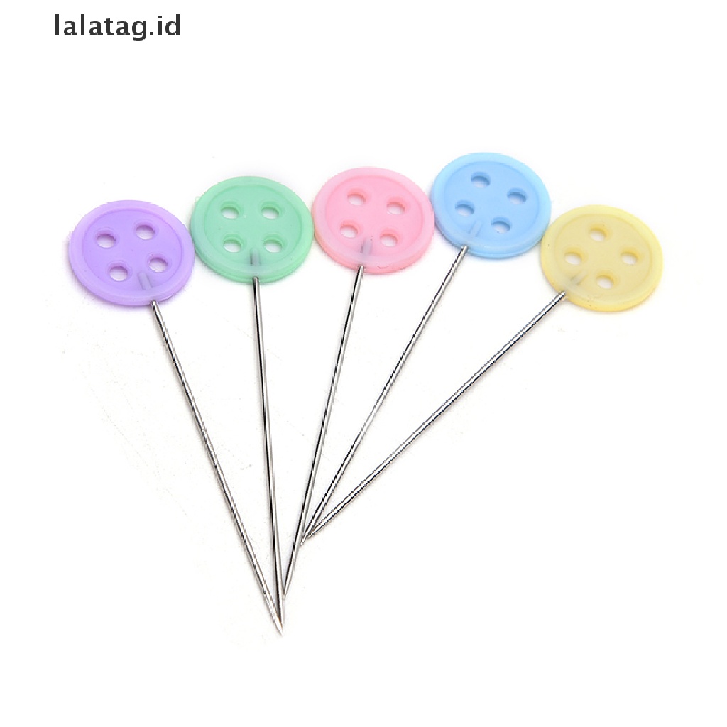 [lalatag] 100x Patchwork Pins Bunga Tombol Kepala Pin DIY Quilg Alat Jahit Aksesoris [ID]