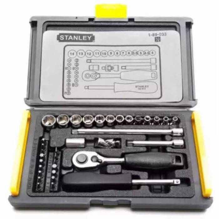 Kunci Shock Set 1/4" - 6Pts Stanley 89033 Metric Socket Set - 35Pcs