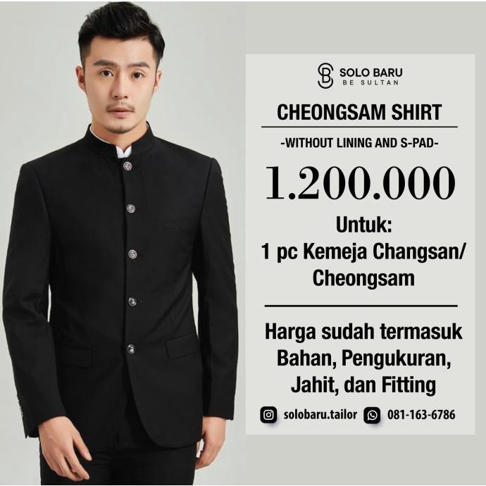 Kemeja Changsan Pria - Cheongsam Shirt Pria Custom