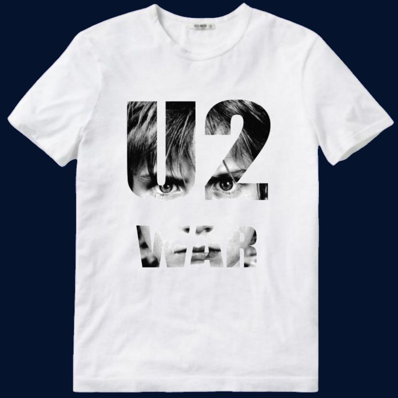 Baju Kaos Tshirt Pria Laki Cowok Cewek Unisex Band U2 War Cod Ada Oversize Songs of Ascent October Z