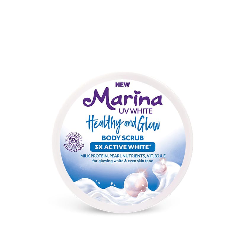 Marina UV White Healthy &amp; Glow Body Scrub - Marina UV White Bright &amp; Fresh Body Scrub 200ml Kosmetik Arjuna