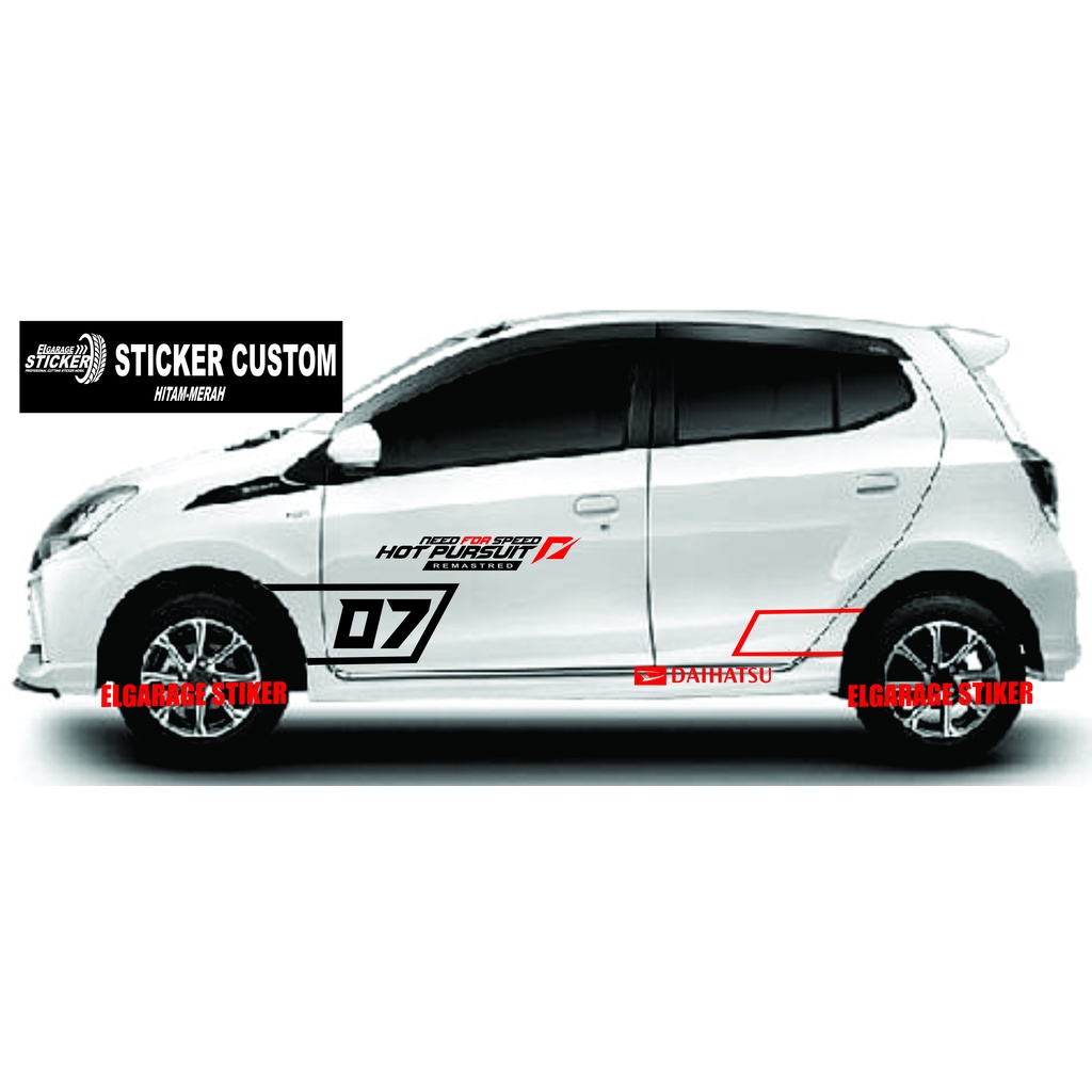 Stiker mobil daihatsu ayla cutting stiker body samping mobil ayla agya brio