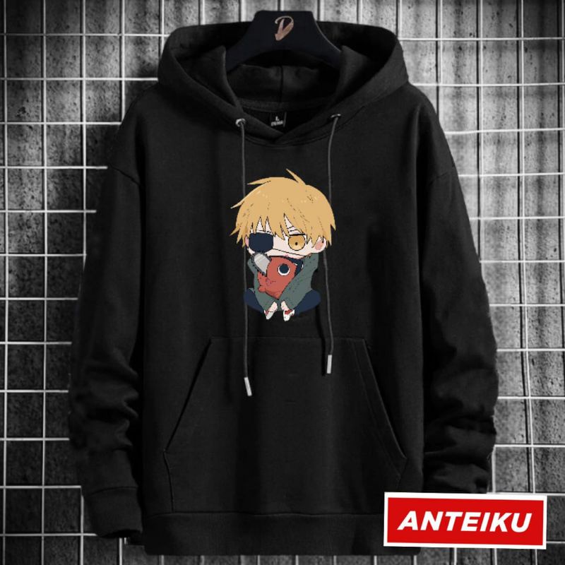 [Promo Sale] Sweater Hoodie Anime Chainsaw Man Denji Eye Fleece Pria Wanita M-XXL