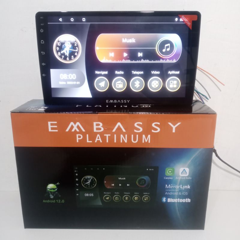 Head unit Android 9 inch Embassy platinum Car Play & Android Auto/embassy neptusnus