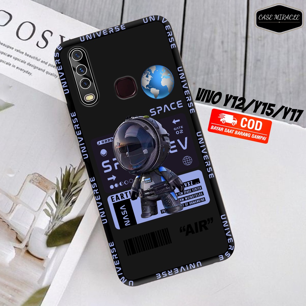 CM Case VIVO Y12 Y15 Y17 Y12i Y11  Softcase Lentur Warna Hitam Macaron Protector Lensa Kamera Kaca  