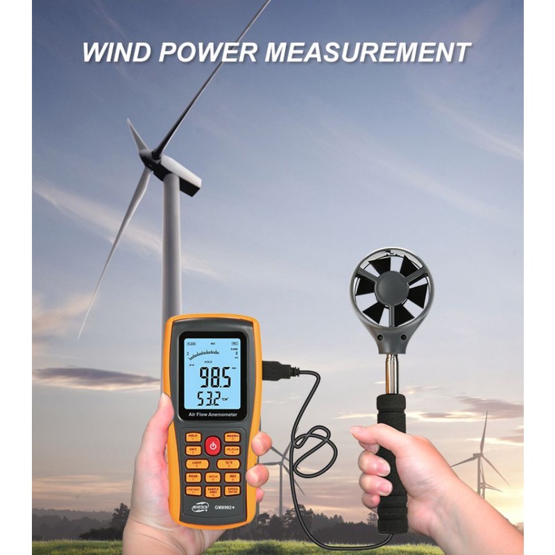 Wind Meter Tester Digital Anemometer Data Logger With Backlight Lcd Display Air Flow Velocity Meter Wind Speed Gauges